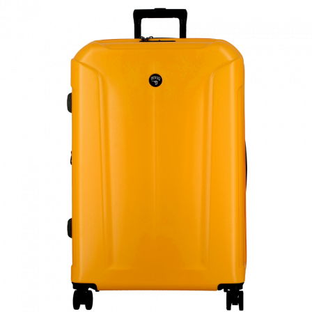 Valise jaune 4 roues extensible 77cm, de la collection Glossy de JUMP Bagages