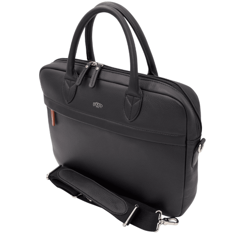 Serviette 1 soufflet 36 cm - portable 13" noir UPPSALA CUIR| Jump® Bagages