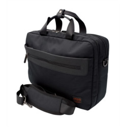 Serviette noir 2 compartiments 42 cm - portable 15.6" STRIPE | Jump® Bagages