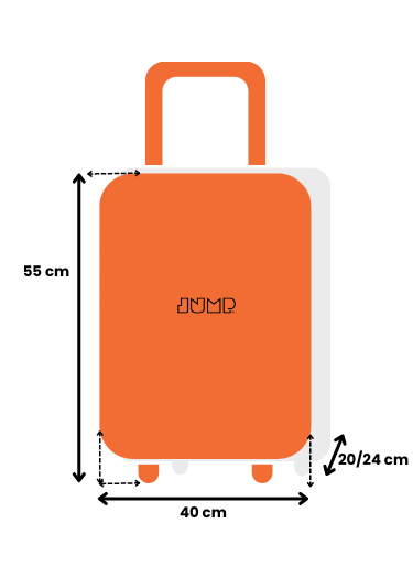 Schéma_dimensions_valises-cabine_55x40x20à24 JUMP Bagages Guide des tailles